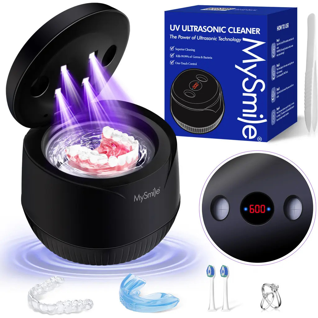 MySmile Ultrasonic Retainer Cleaner Machine, 200 mL, 45kHz with Digital Timer for Denture, Aligner, Braces, Mouth Guard, & Jewelry in Black at | Nordstrom