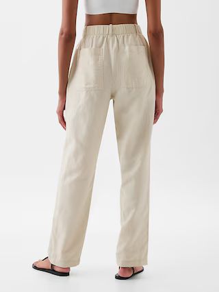 High Rise Linen-Cotton Pull-On Pants | Gap (US)