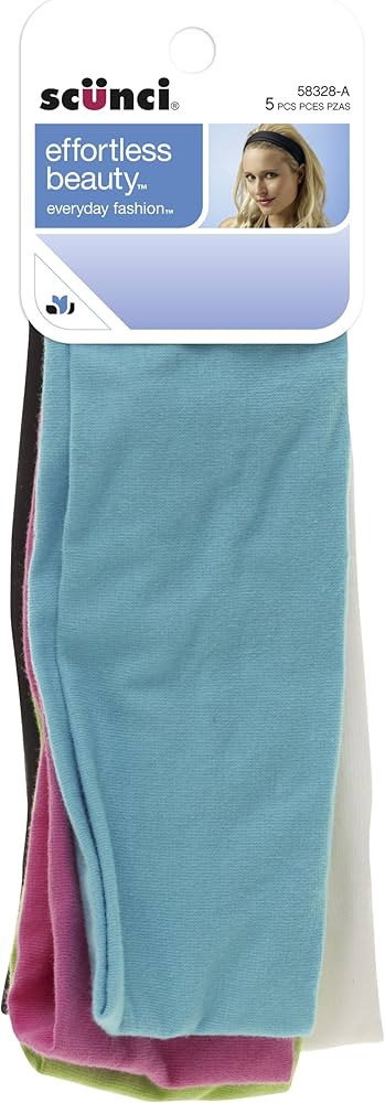 Scunci Effortless Beauty Wide Stretch Basic Neon Headwraps,5pc | Amazon (US)