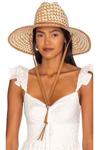 Lele Sadoughi Straw Checkered Hat in Natural from Revolve.com | Revolve Clothing (Global)