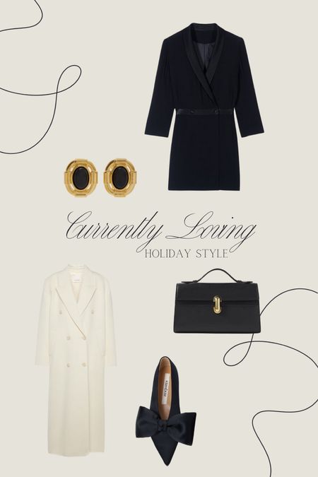 Currently loving 🖤
The Frankie Shop coat
Statement earrings 
Savette clutch 
Bash tuxedo dress (use code “thegirlguide” to save)

#LTKHoliday #LTKstyletip #LTKparties