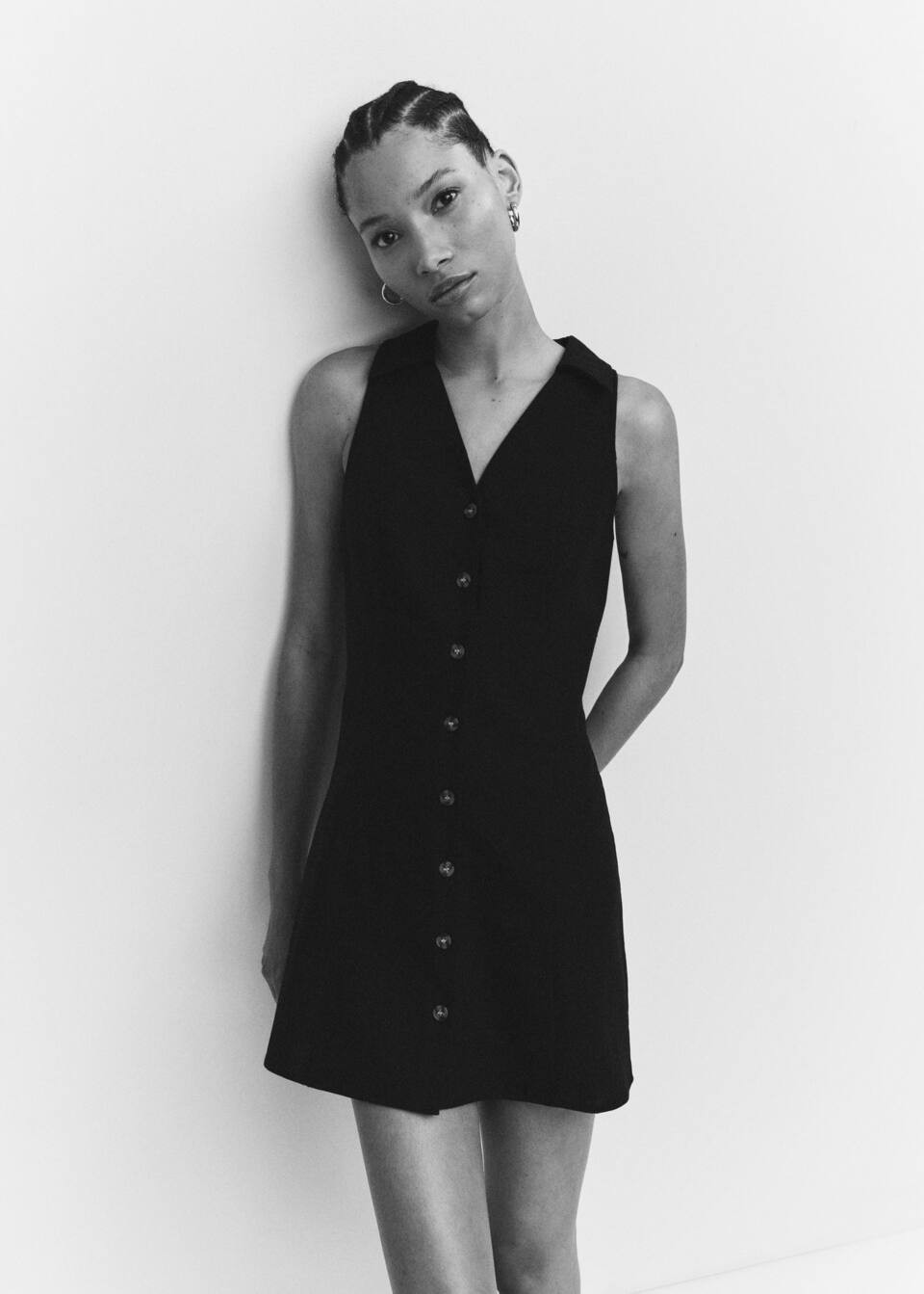 Vestito ramio bottoni -  Donna | Mango Italia | Mango IT