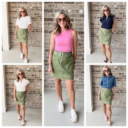 One $20 skirt styled multiple tops // all under $25 

#LTKworkwear #LTKfindsunder50 #LTKstyletip