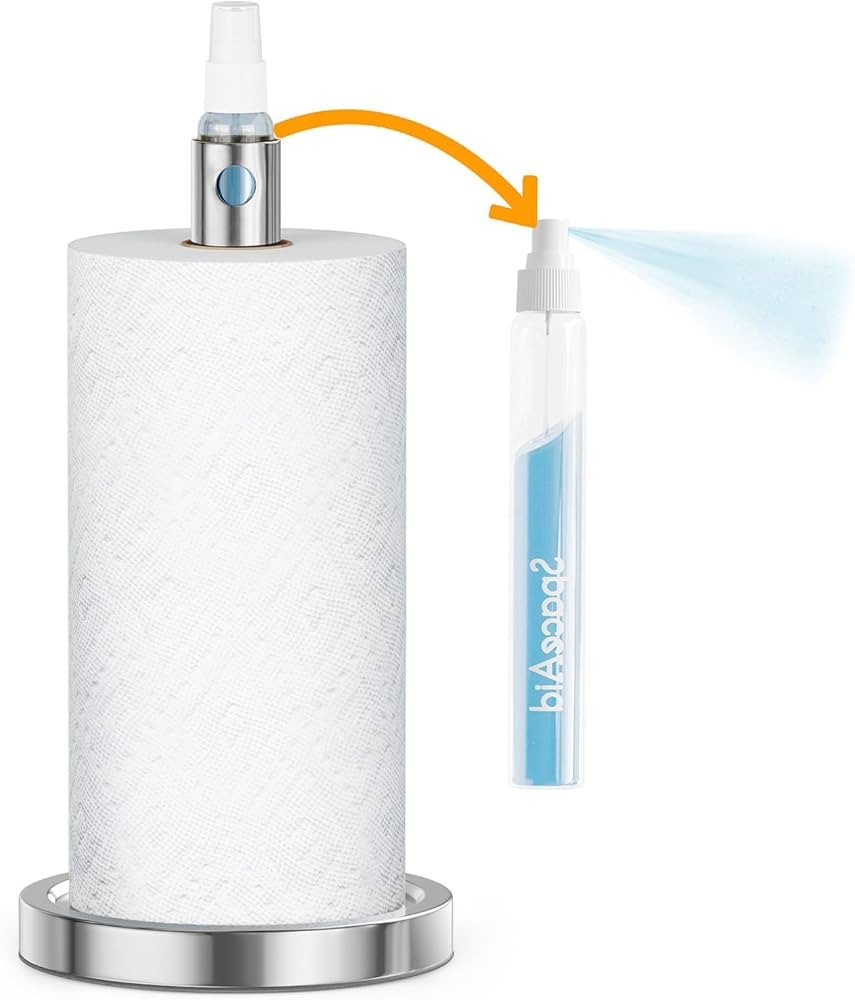 SpaceAid 2 in 1 Paper Towel Holder with Spray Bottle, Countertop Paper Towels Holders Stand with ... | Amazon (US)