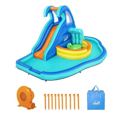 Bestway H2OGO! Wavetastic 16' Kids Inflatable Outdoor Water Park with Turtle Pool Ride-On Float, Water Sprinklers, Slide, and Wave Pool | Target