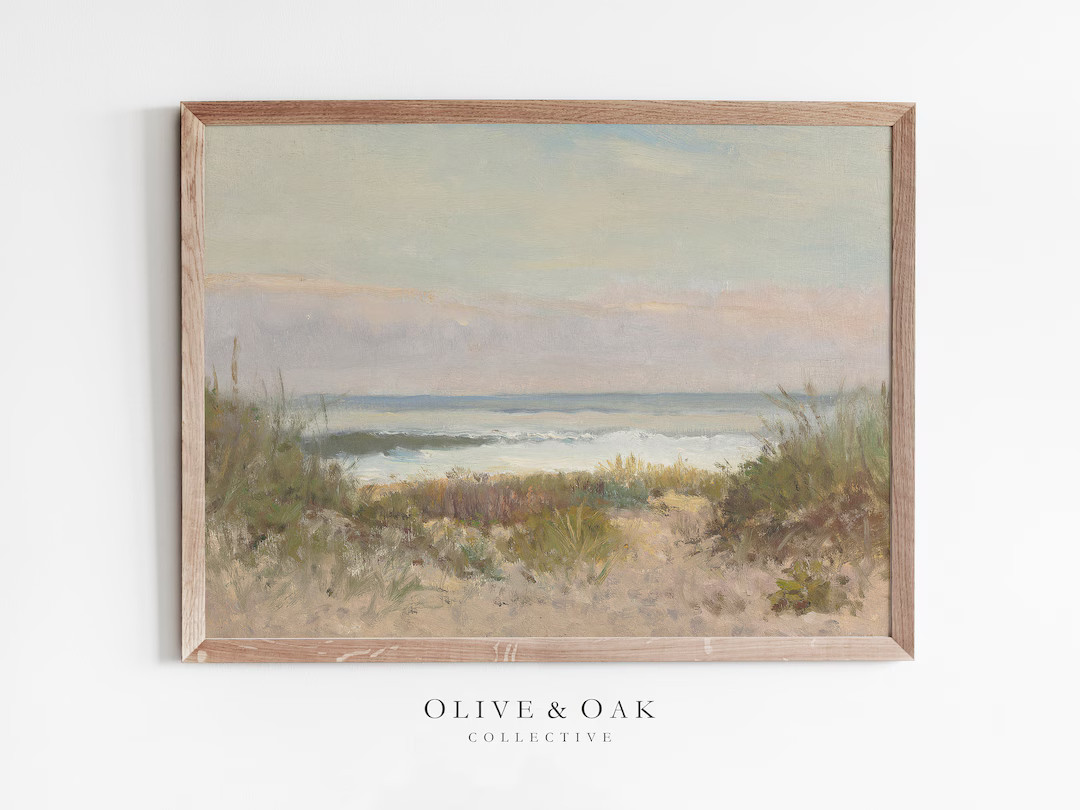 Coastal Wall Art Print / Beach Artwork PRINTABLE / Soft Beach Grass Painting / 494 - Etsy | Etsy (US)