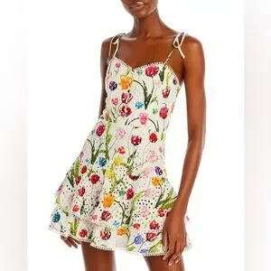 ALICE + OLIVIA Rosette Floral Eyelet Embroidery Mini Dress | Poshmark