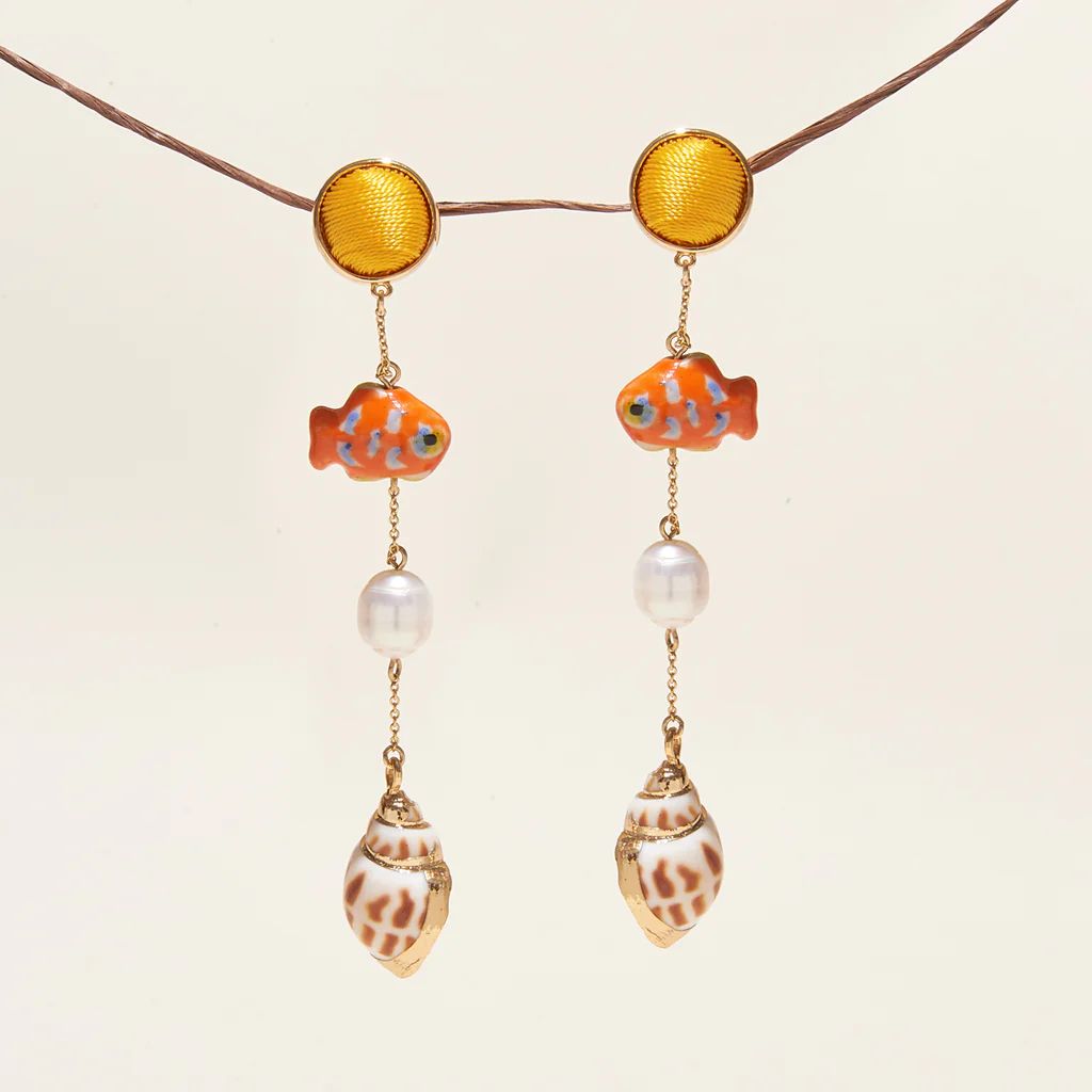 Amani Dangle Earrings Orange | Mignonne Gavigan