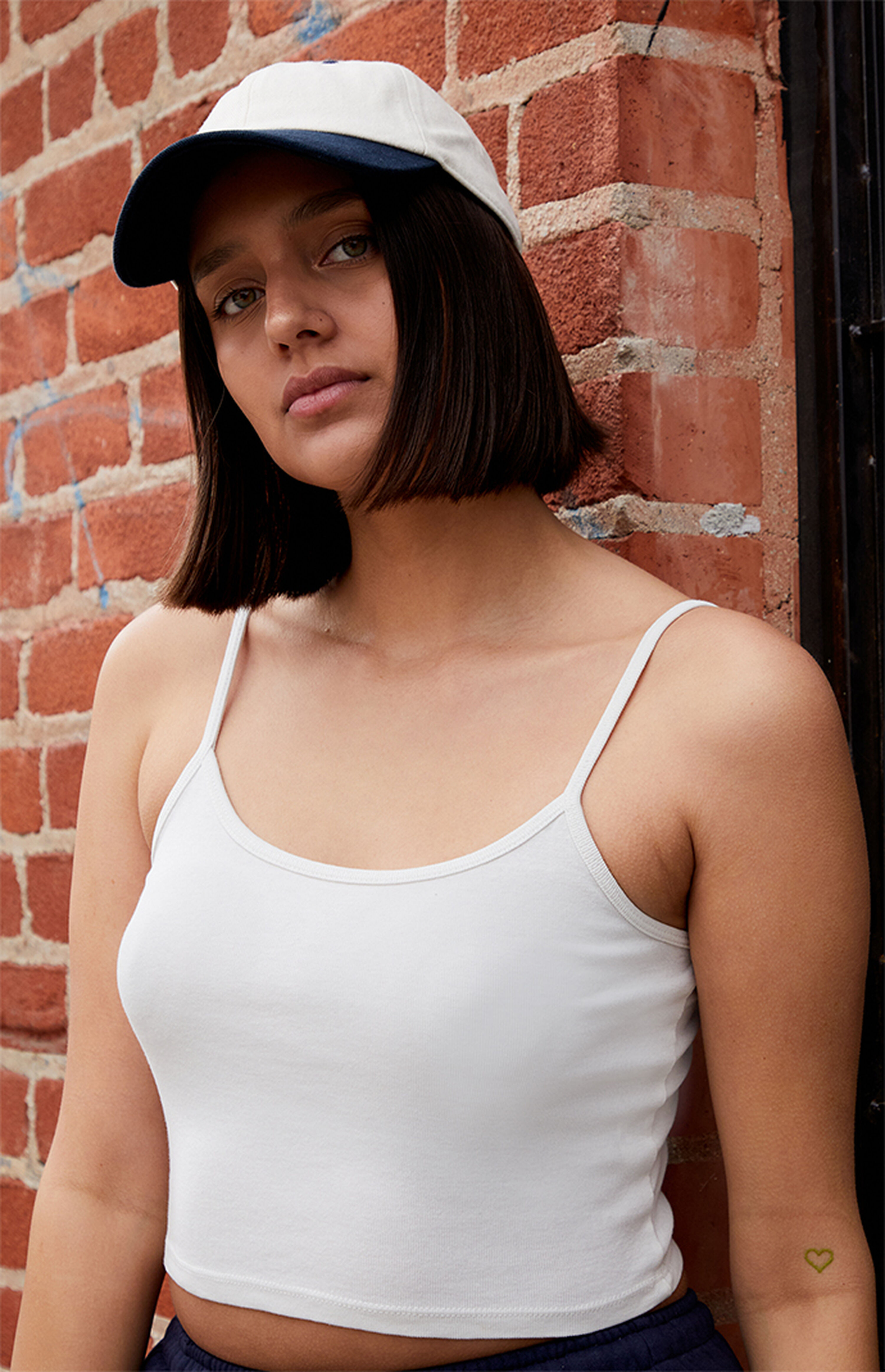 John Galt Off White Skylar Cropped Tank Top | PacSun