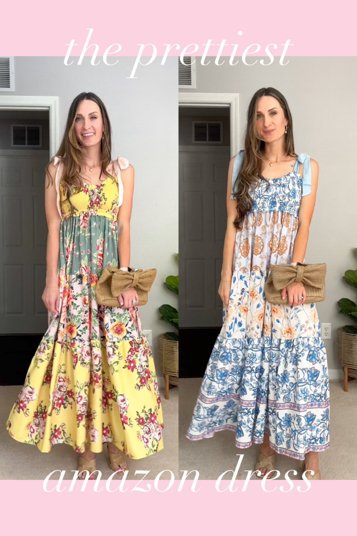 The prettier floral flowy maxi amazon dress!

**sizing: Fits tts me! I’m wearing a small. The bodice is stretchy and the bow straps are adjustable !

#amazondress #amazonfashion

#LTKFindsUnder50 #LTKWedding