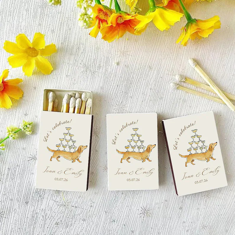 Personalized Dog Wedding Matchboxes, Martini Glasses On The Dog, A Perfect Match, Fun Dog Bride G... | Etsy (Global)
