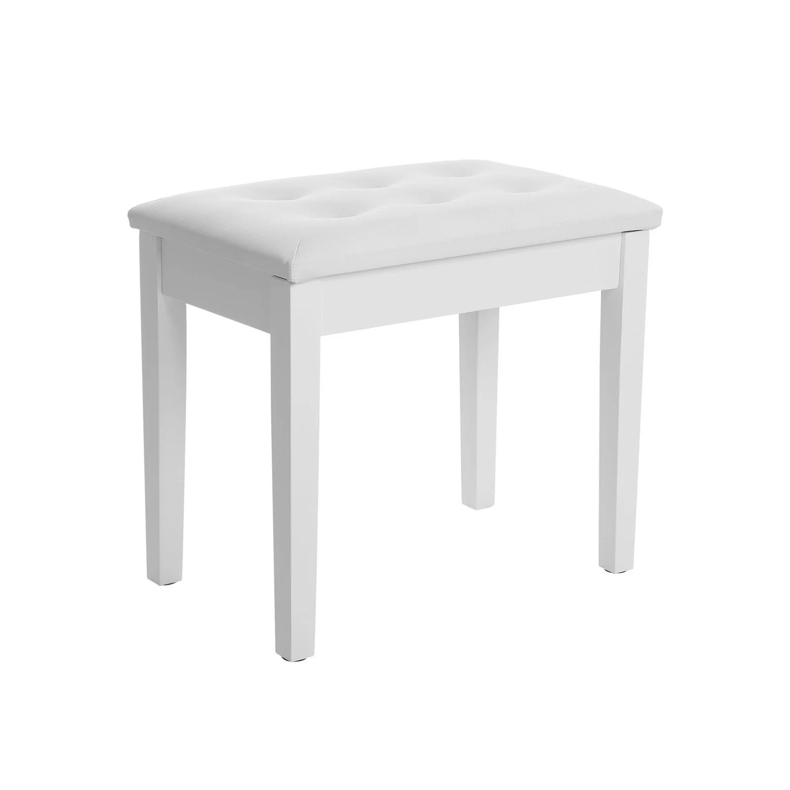 Padded Wooden Piano Bench - White | SONGMICS