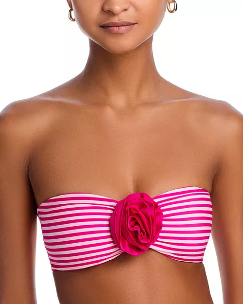 Rosette Striped Bandeau Bikini Top - Exclusive | Bloomingdale's (US)