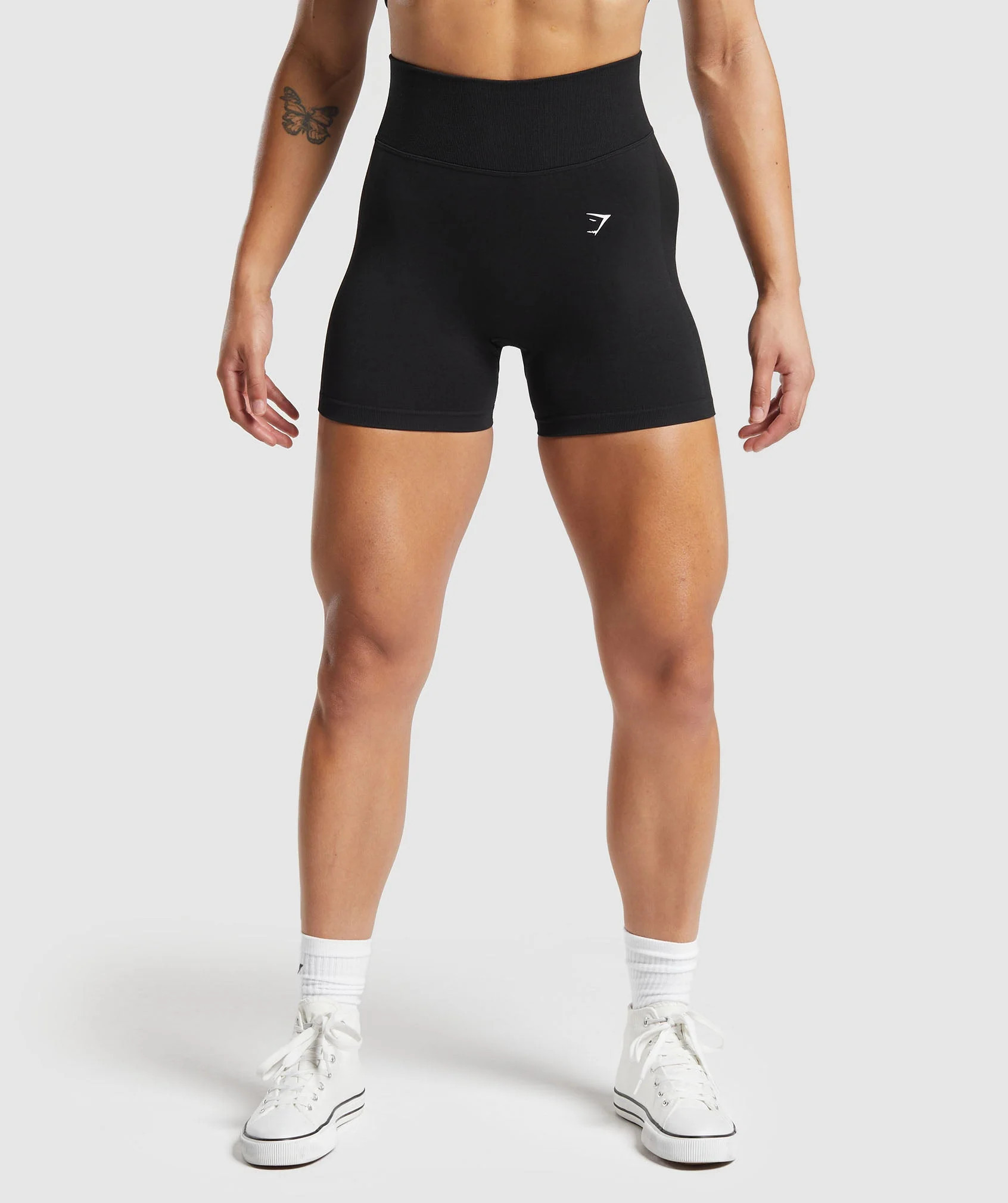Gymshark Lift Seamless Shorts - Black/Black Marl | Gymshark US
