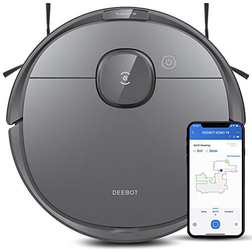 Ecovacs Deebot T8 Robot Vacuum and Mop Cleaner, Precise Laser Navigation, Multi-floor Mapping, Intelligent Object Avoidance, Full-customize clean, No-go and No-mop Zones, Auto-empty Station Compatible | Amazon (US)