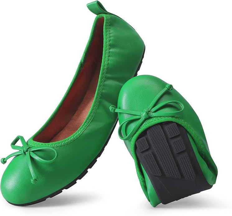 DREAM PAIRS Women's Flats, Foldable Ballet Flats for Women, Bowknot Round Toe Comfort Light Weigh... | Amazon (US)