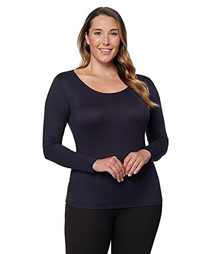 32 Degrees Heat Womens Ultra Soft Thermal Lightweight Baselayer Scoop Neck Long Sleeve Top, Stormy Night, Small | Amazon (US)
