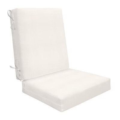 Honeycomb Outdoor Highback Dining Chair Cushion - Textured Solid Bone | Target