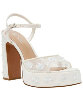 Steve Madden Women's Liandra-Embellished Platform Dress Sandals - White Mesh | Macy's