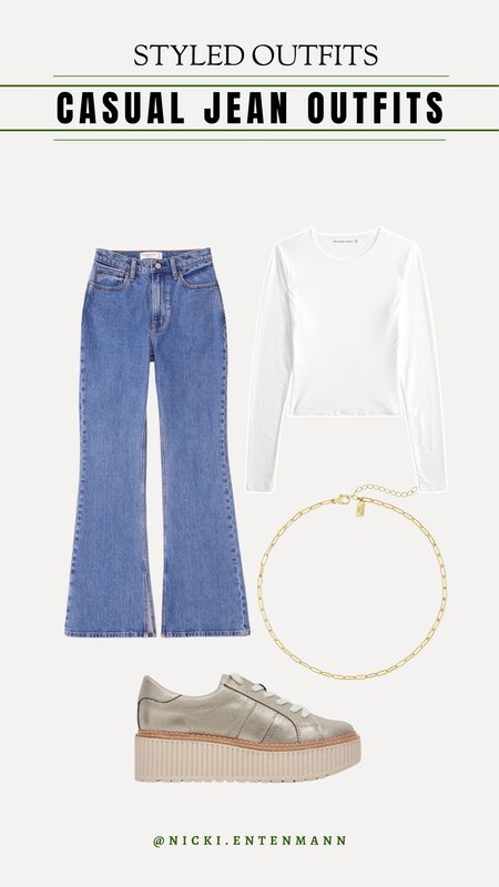 Styled up a casual outfit with a pair of my favorite jeans! 

Styled outfits, casual jean outfits, tennis necklace, mom outfit, stay at home mom outfit, Abercrombie fashion, nicki entenmann 

#LTKstyletip #LTKSeasonal