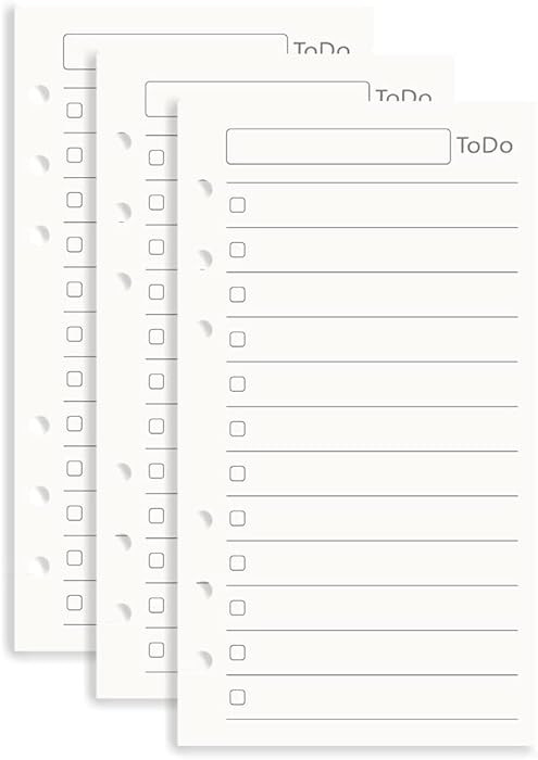 A6 To Do List Refill Paper 3 Pack Binder Inserts 6-Hole Punched Filler Paper Planner Refills, 135... | Amazon (US)