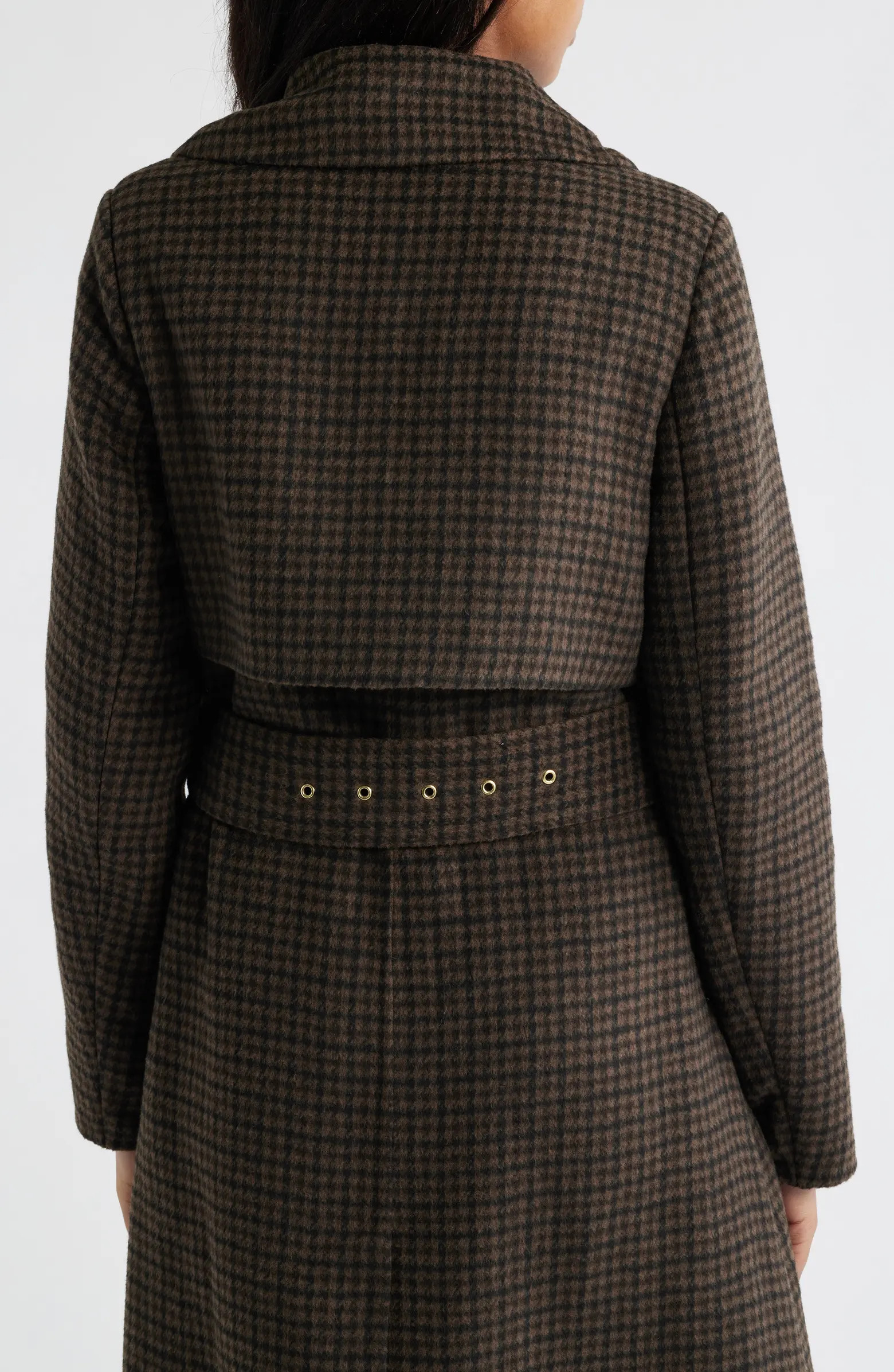 BCBGMAXAZRIA Houndstooth Double Face Belted Coat | Nordstrom | Nordstrom