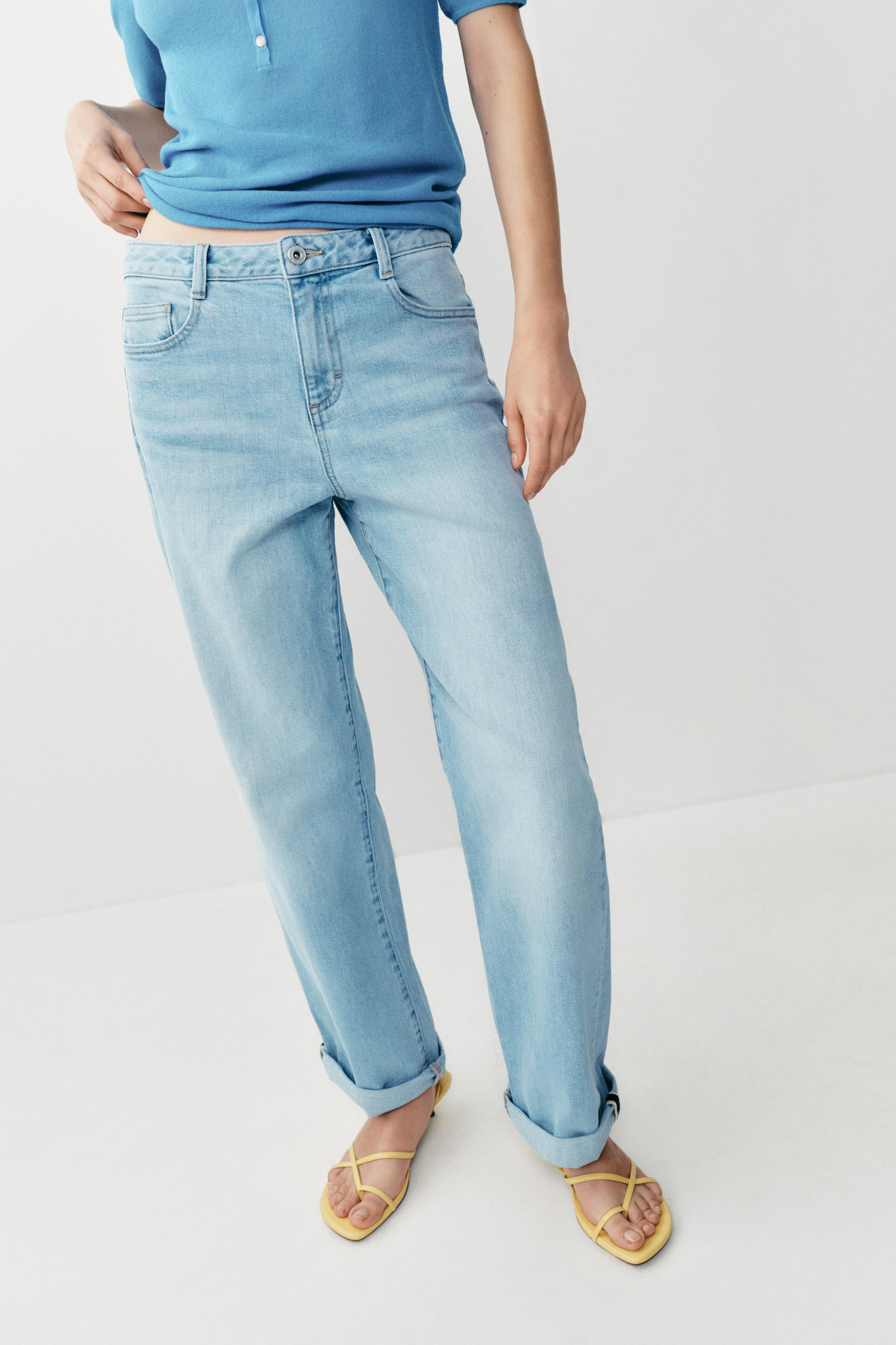 Z1975 RELAXED FIT MID-RISE TURN-UP HEM JEANS | Zara US