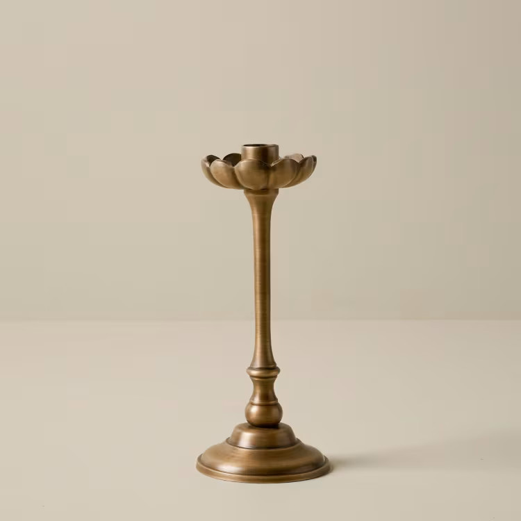 Anna Antique Brass Taper Holder | Magnolia