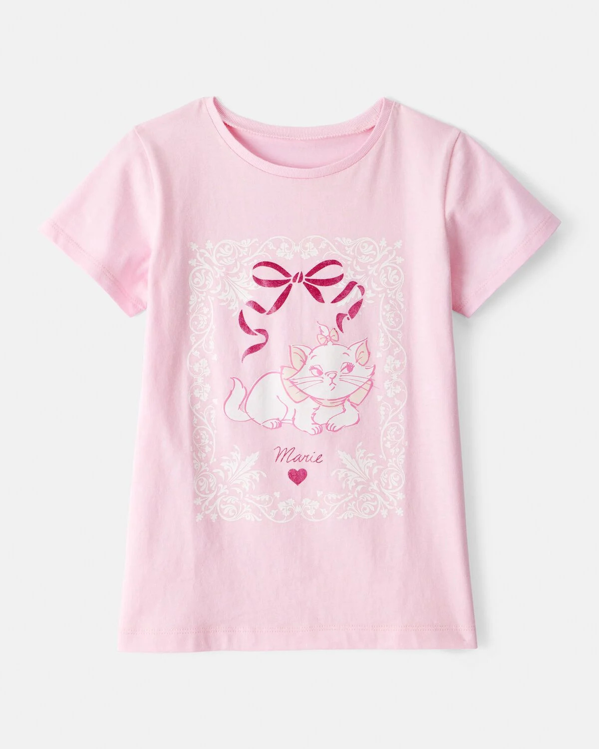 Girls Marie Cat Short-Sleeve Graphic Tee - Pink | Carter's Inc