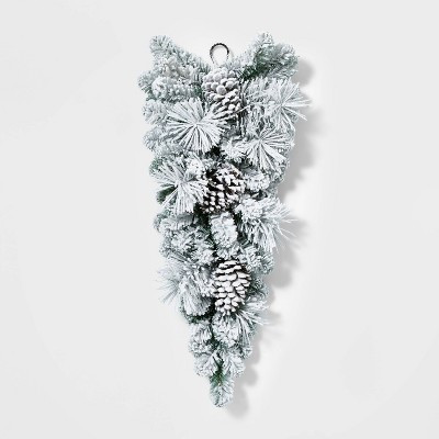 28" Unlit Flocked Pine Artificial Christmas Swag with Pinecones - Wondershop™ | Target