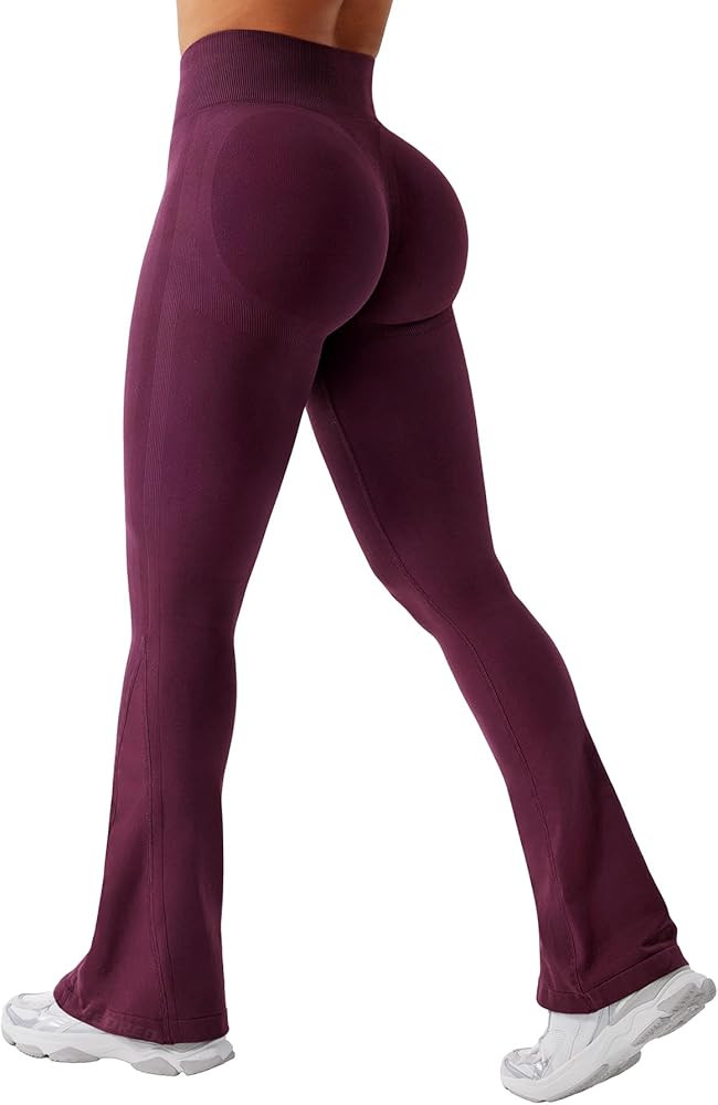 YEOREO Mini Flare Leggings Womens Workout Butt Lifting Legging Hidden Scrunch Seamless 26"/ 28"/ ... | Amazon (US)