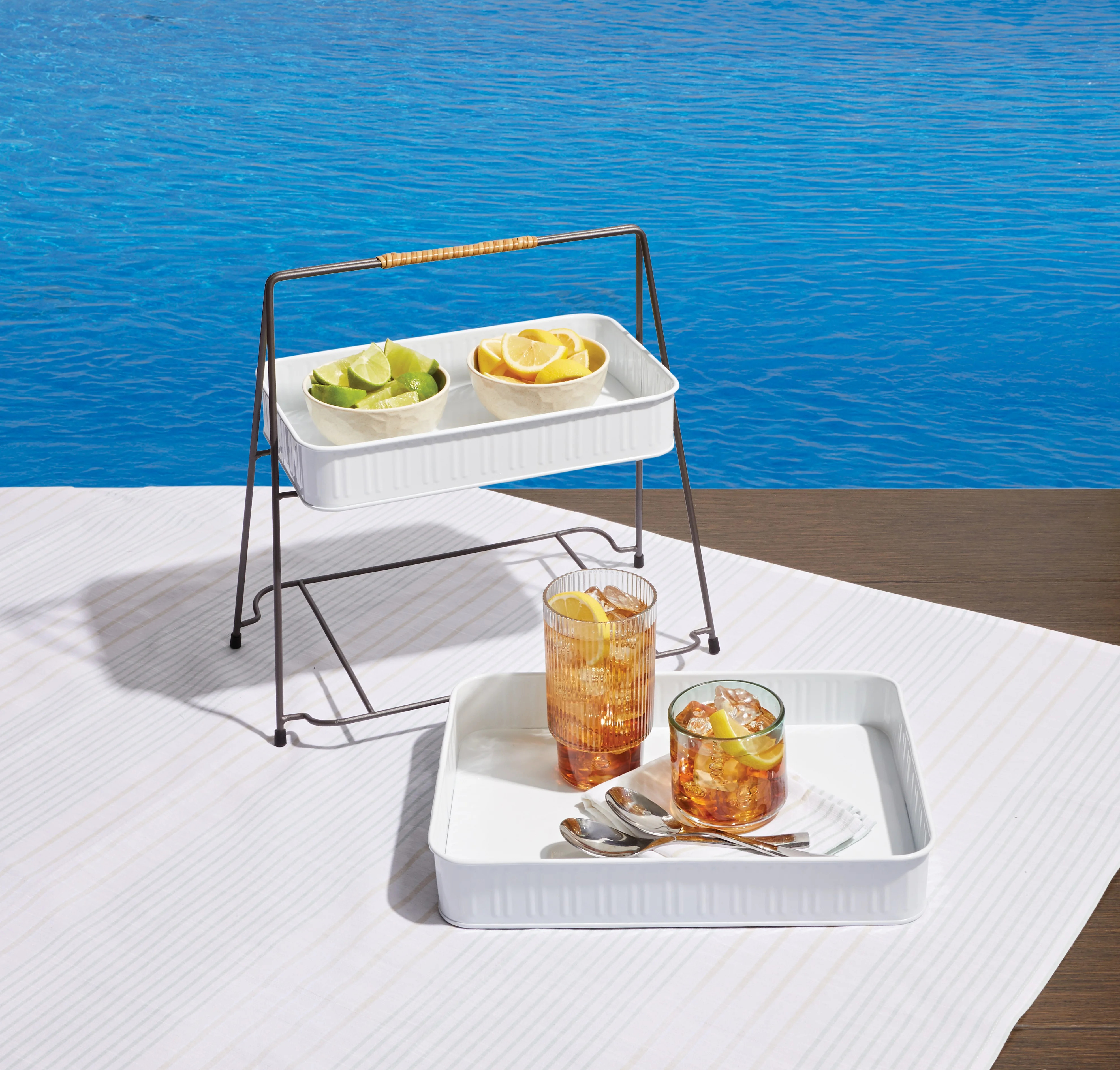 Better Homes & Gardens White 2-Tier Serving Tray Stand, 2 Tier Serve, 2 Tier Stand | Walmart (US)