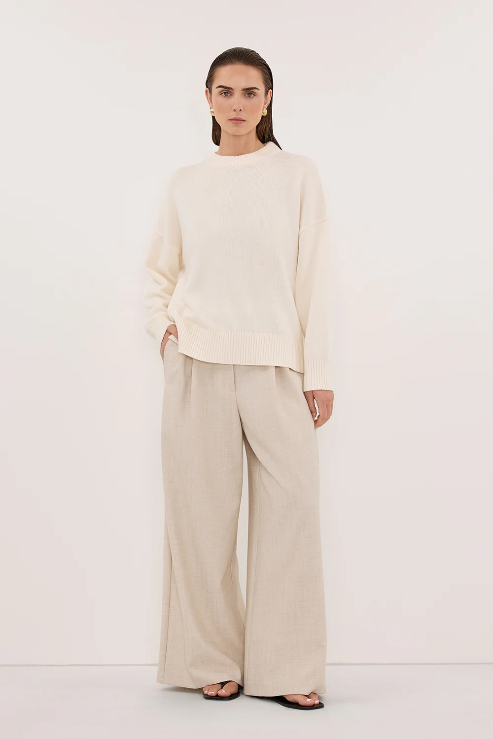 MILA CREAM CREW NECK JUMPER | DISSH