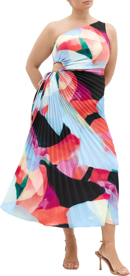 Aliza Print Cutout One-Shoulder Maxi Dress | Nordstrom
