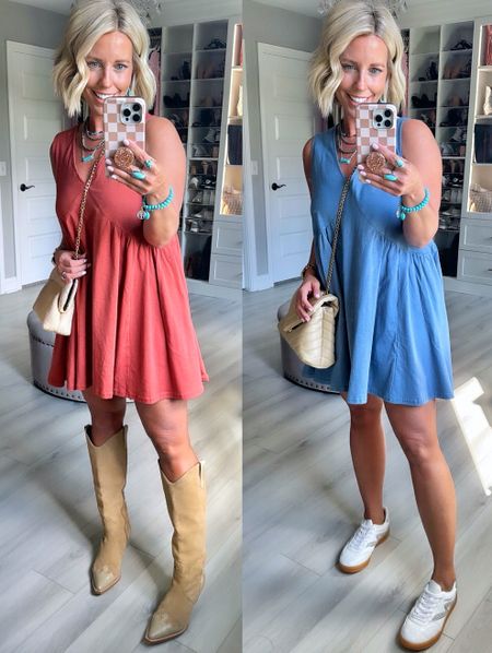 The most comfy dress that can be dressed up or down!!! Would be cute with a lace top under it too!!!
Dress size small 

#LTKFindsUnder50 #LTKSeasonal #LTKStyleTip