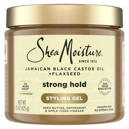 SheaMoisture Strong Hold Styling Gel + Flaxseed Jamaican Black Castor Oil, 15 oz | Walmart (US)
