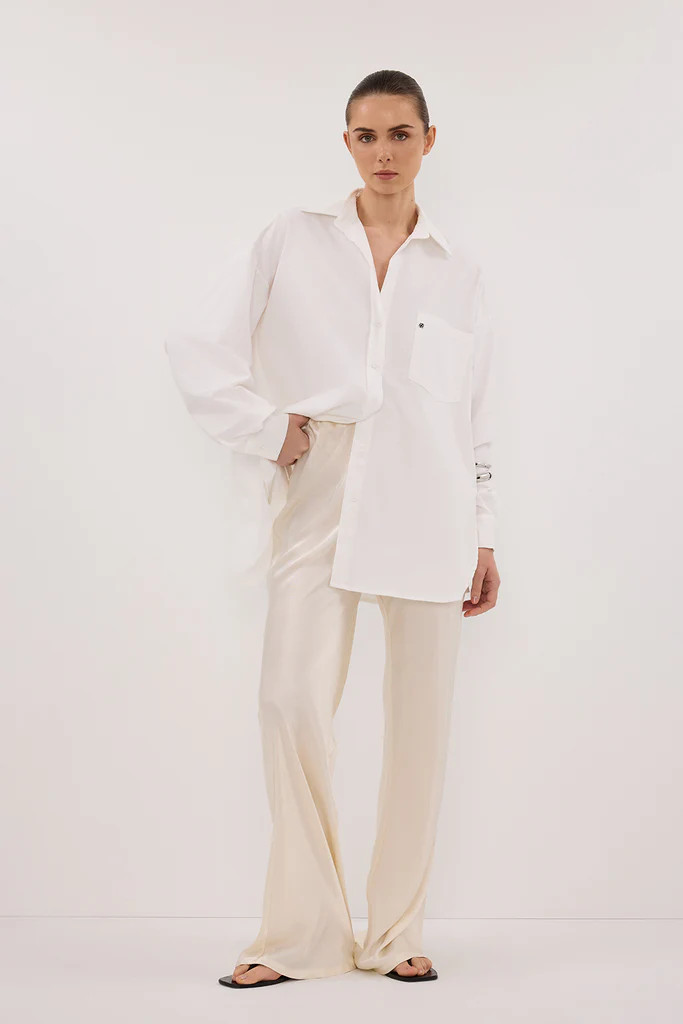 NIKKI CREAM SATIN BIAS PANT | DISSH
