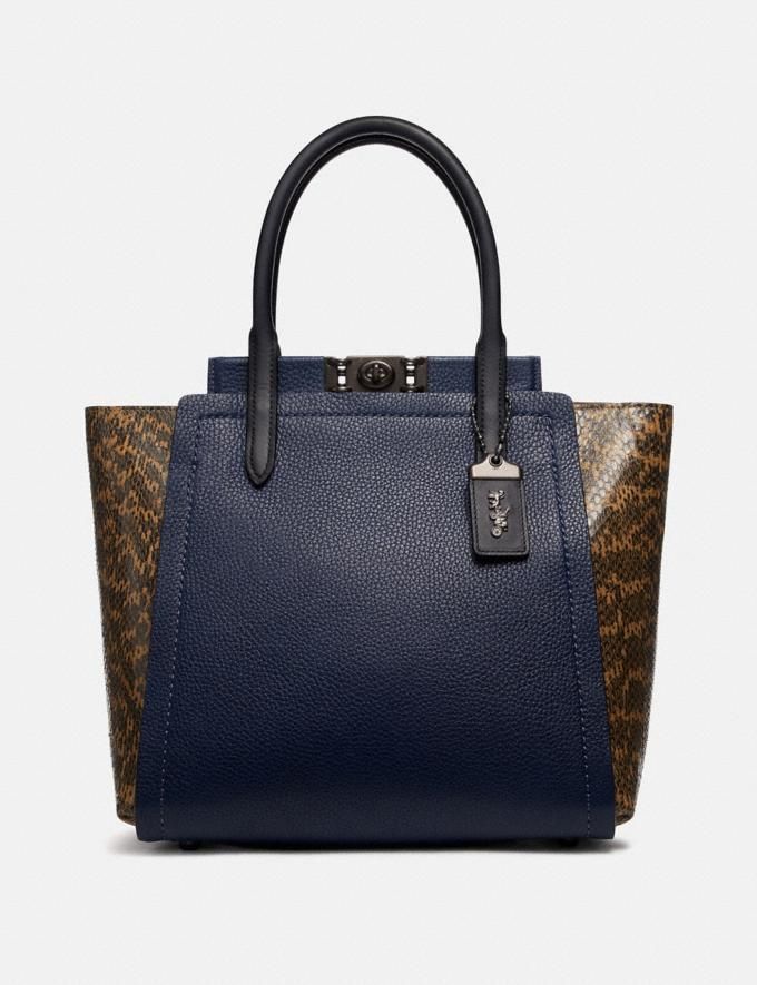 troupe tote with colorblock snakeskin detail | Coach Outlet