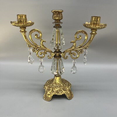 Vintage L&L WMC 1971 Crystal/Glass Candelabra Hollywood Regency  | eBay | eBay US