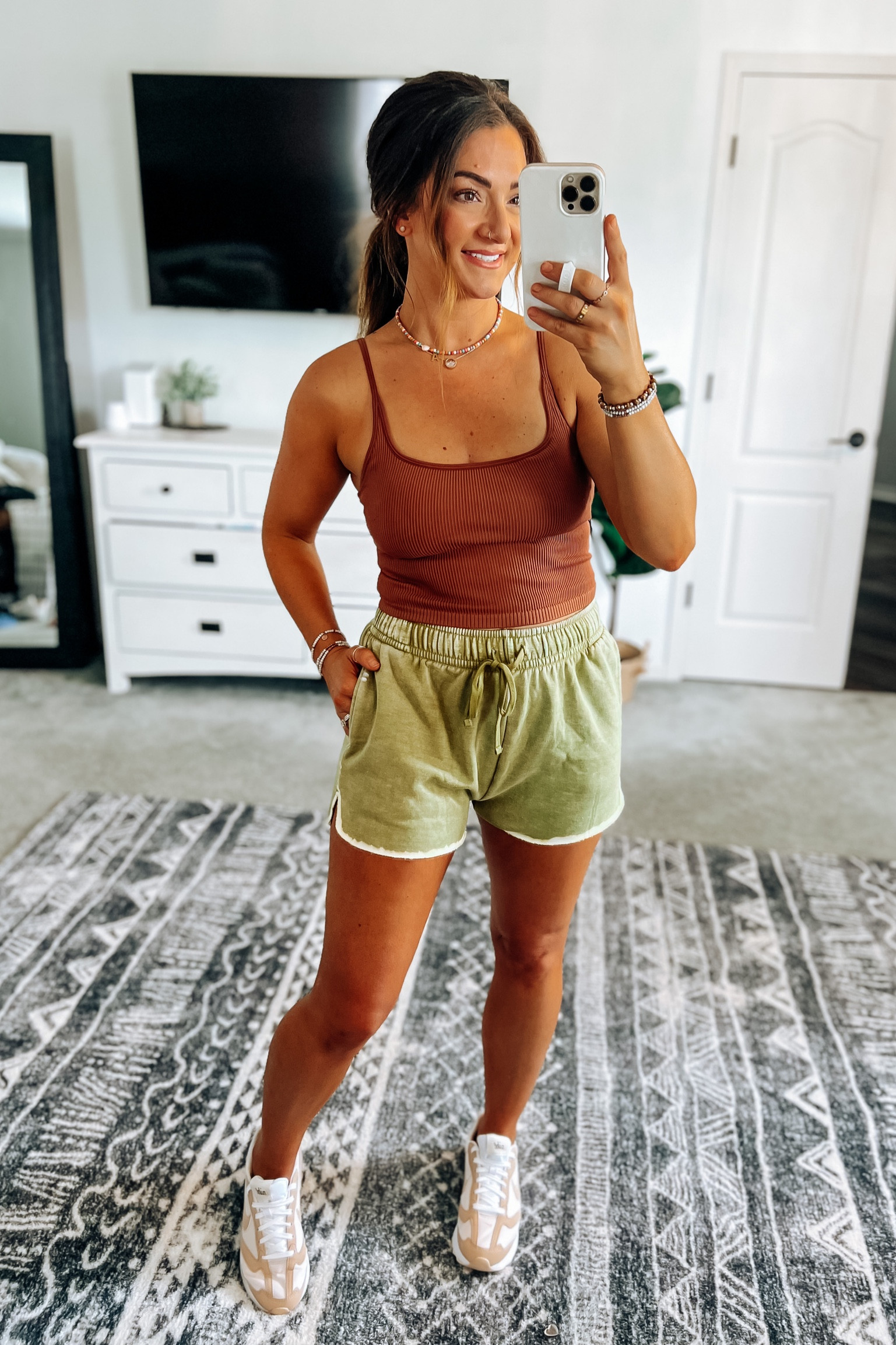 My new fav $15 shorts!! How cute is this bleach dipped hem?! Everything true to size. Nikes run very tts so you could size up half in them 

#LTKstyletip #LTKSeasonal #LTKFind