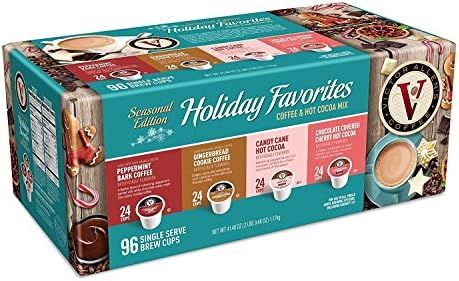 Victor Allen Coffee Holiday Favorites Coffee & Hot Cocoa Mix Single Serve, 96 Count (Compatible w... | Amazon (US)