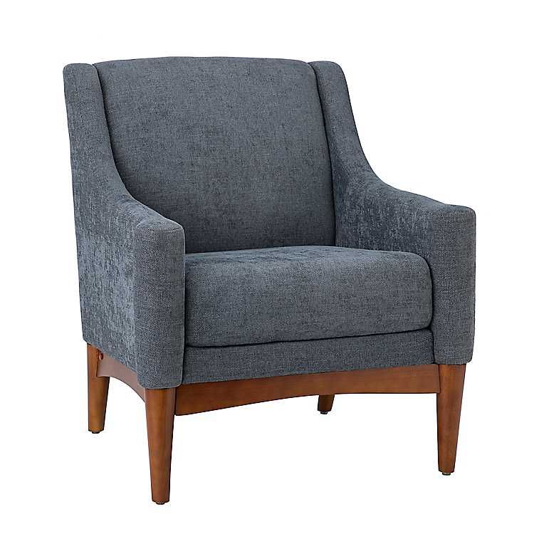 New! Charcoal Upholstered Wood Trim Accent Chair | Kirkland's Home