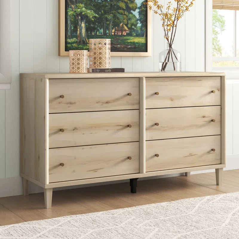 Harry Willow Place 6 Drawer 59.05" W Double Dresser | Wayfair North America