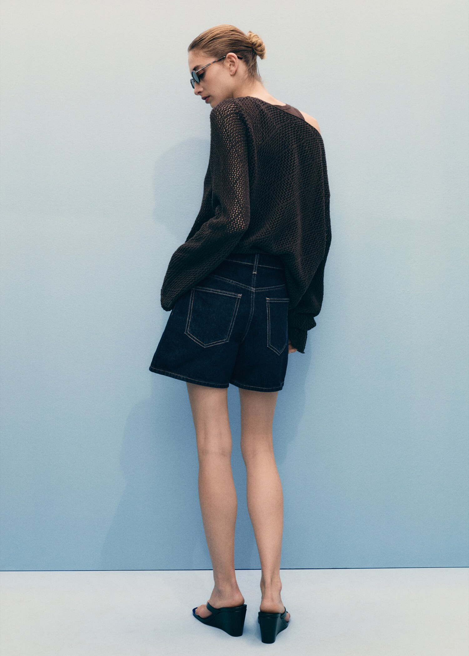 High-waisted straight-fit denim shorts - Women | MANGO USA | Mango (US/MX/AU)