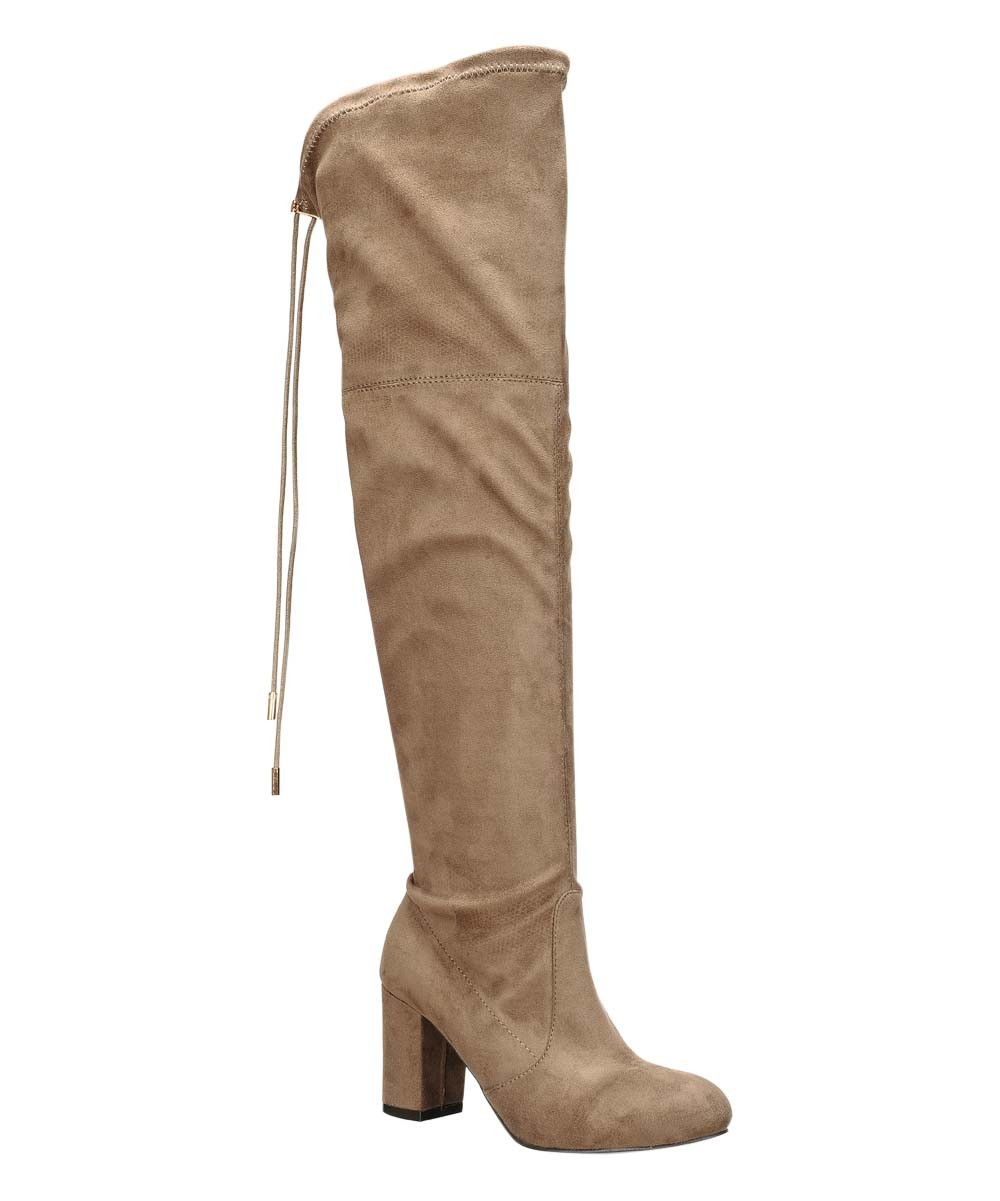 Nature Breeze Women's Casual boots TAUPE - Taupe Bonita Over-the-Knee Boot - Women | Zulily