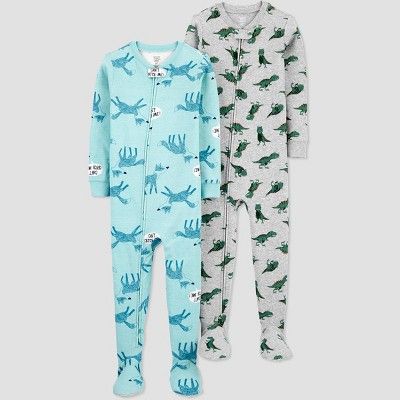 Toddler Boys' 2pk Fox/Dino Footed Pajama - Just One You® made by carter's Gray | Target