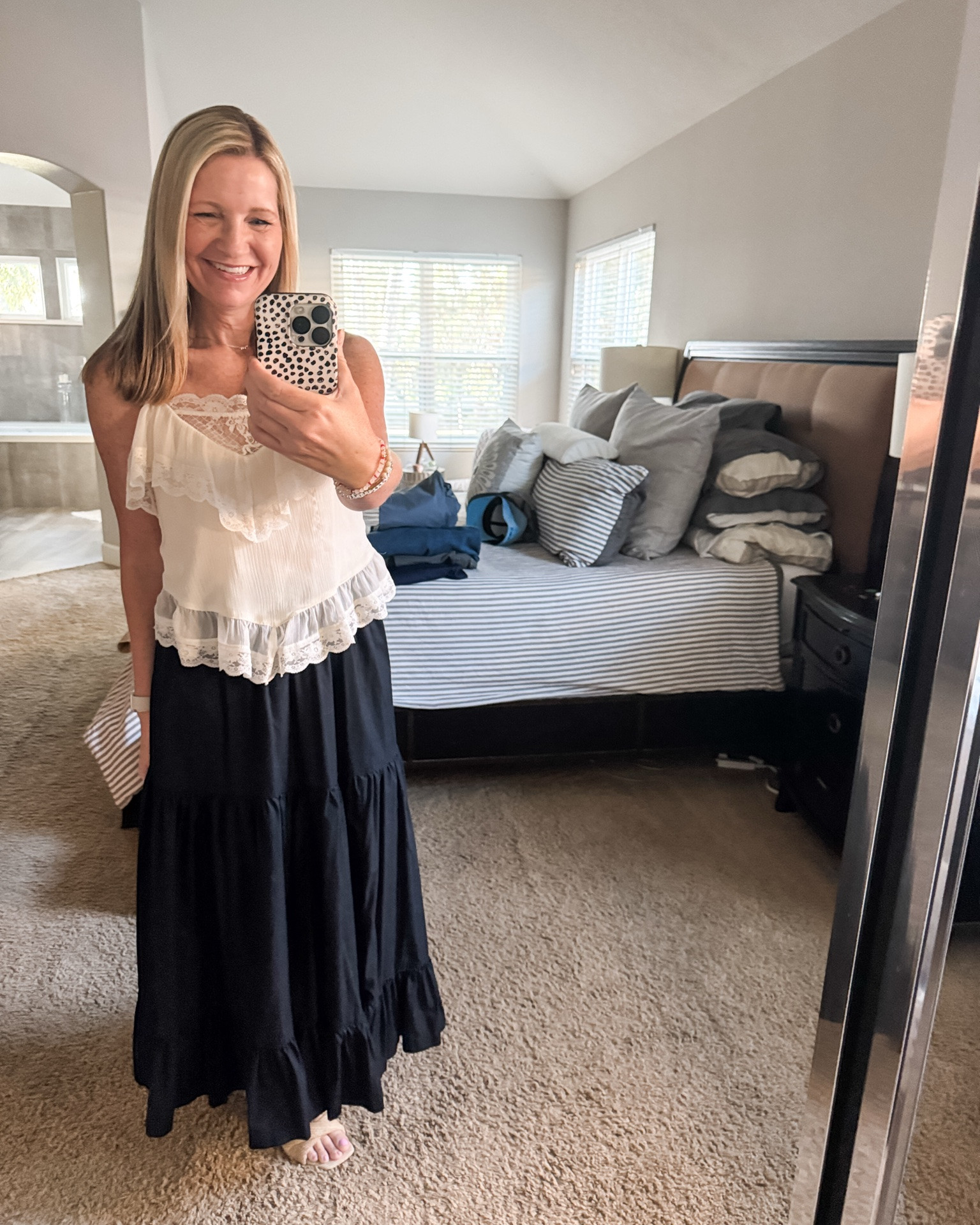 5 Wardrobe Must Haves I Take from Season to Season. 

1. Maxi skirts-When in doubt, a great maxi skirt is the easiest way to elevate an outfit. They can be worn with sandals now and boots and a sweater in the  Winter. 

2. Denim jacket. To me, this is a timeless one that works for cold indoor places in the Summer and transitions nicely into the cooler months. 

3. White sneakers-The right pair goes with shorts and athletic wear now and sweats and leggings later. 

4. Layering tanks-I wear these on their own now or under a shirt and layer under sweaters later. 

5. Wide leg jeans-If you know me, I have quite the collection but I wear them year round for all kinds of occasions.

#LTKootd #LTKSeasonal #LTKOver40