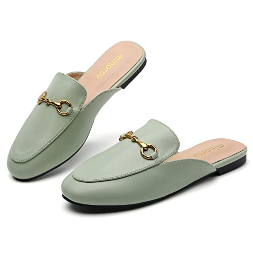 Minorsu Women's Black Animal Print Buckle Mules - Memory Foam Insole - Low Heel - Casual Mule Sho... | Amazon (US)