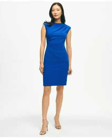 Cap Sleeve Fine Twill Crepe Sheath Dress | Brooks Brothers