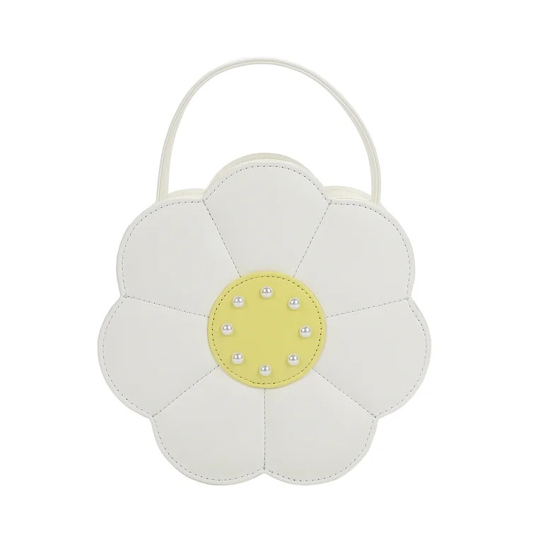 Packed Party Women's Daisy Shaped Crossbody Bag with Gemstones, White | Walmart (US)